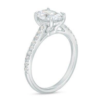 1.75 CT. T.W. Oval Certified Lab-Created Diamond Engagement Ring in 14K White Gold (F/SI2)