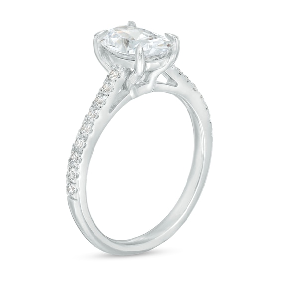 1.75 CT. T.W. Oval Certified Lab-Created Diamond Engagement Ring in 14K White Gold (F/SI2)