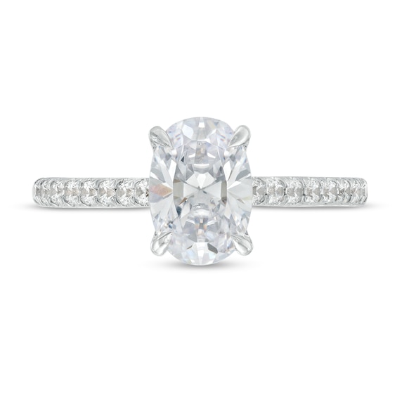 1.75 CT. T.W. Oval Certified Lab-Created Diamond Engagement Ring in 14K White Gold (F/SI2)