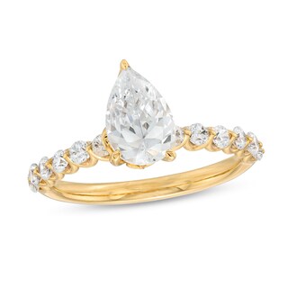 1.50 CT. T.W. Certified Pear-Shaped Lab-Created Diamond Engagement Ring in 14K Gold (F/SI2)