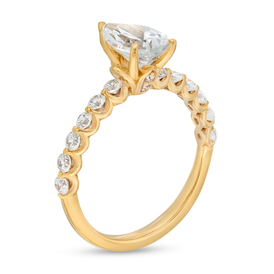 1.50 CT. T.W. Certified Pear-Shaped Lab-Created Diamond Engagement Ring in 14K Gold (F/SI2)