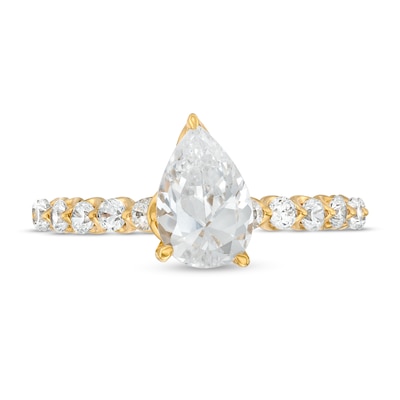 1.50 CT. T.W. Certified Pear-Shaped Lab-Created Diamond Engagement Ring in 14K Gold (F/SI2)