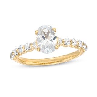 1.50 CT. T.W. Oval Certified Lab-Created Diamond Engagement Ring in 14K Gold (F/VS2)