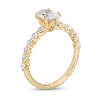 1.50 CT. T.W. Oval Certified Lab-Created Diamond Engagement Ring in 14K Gold (F/VS2)