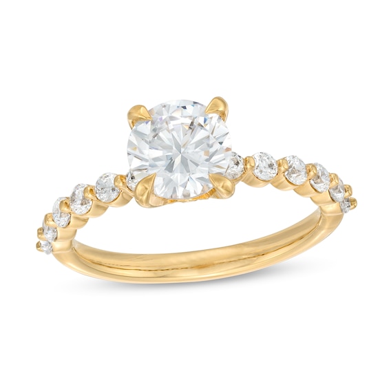 2.5 Ctw Solitaire Round Cut Engagement Ring in 18K Gold – Luxe VVS Jewelers