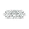 0.50 CT. T.W. Diamond Past Present Future® Three Stone Frame Engagement Ring in 10K White Gold