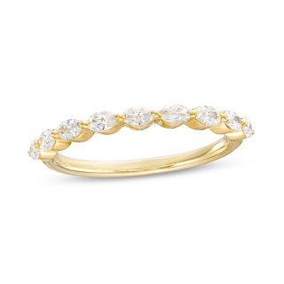 0.47 CT. T.W. Oval Diamond Nine Stone Anniversary Band in 14K Gold