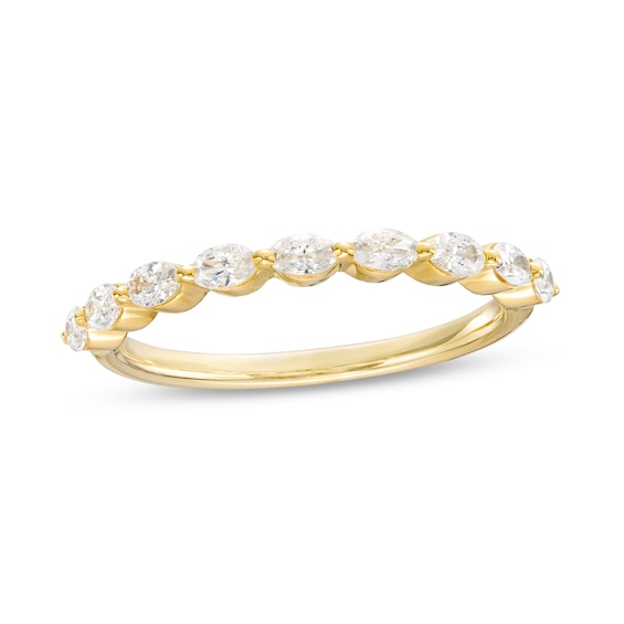 0.47 CT. T.W. Oval Diamond Nine Stone Anniversary Band in 14K Gold