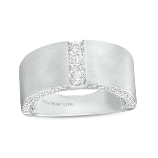 TRUE Lab-Created Diamonds by Vera Wang Love Men's 0.69 CT. T.W. Trio Wedding Band in 14K White Gold (F/VS2)