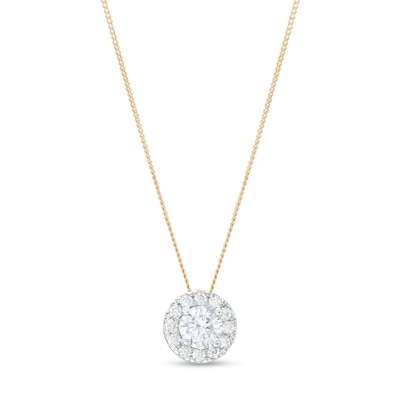 Trouvaille Collection CT. T.W. DeBeers®-Graded Diamond Frame Pendant in 14K Gold (F/I1