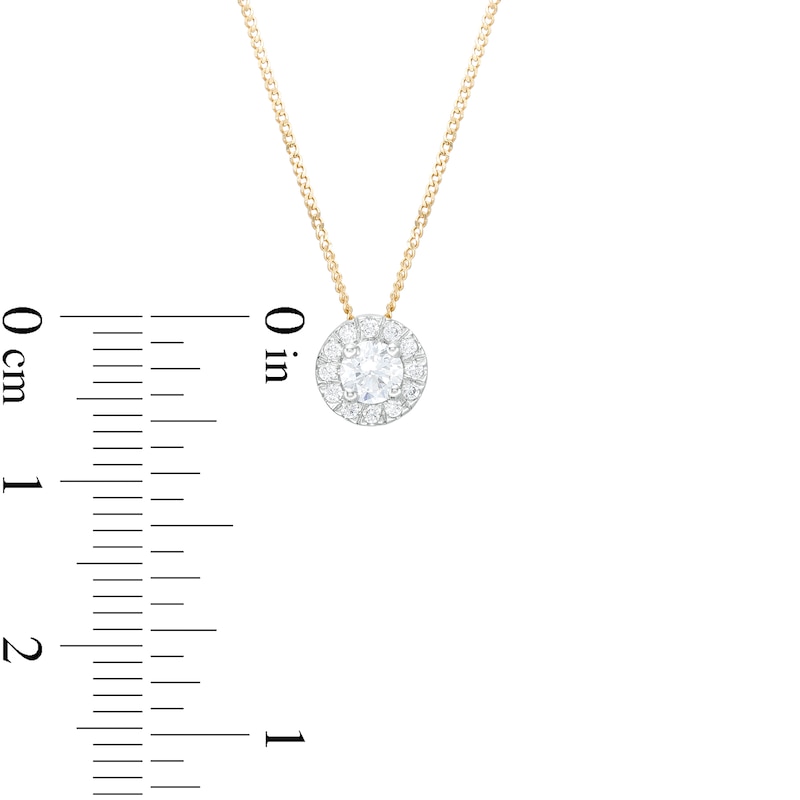 Main Image 3 of Trouvaille Collection 0.50 CT. T.W. DeBeers®-Graded Diamond Frame Pendant in 14K Gold (F/I1)