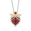 Enchanted Disney Snow White Heart-Shaped Garnet and 0.085 CT. T.W. Diamond Pendant in Sterling Silver and 10K Gold – 19"