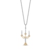 Enchanted Disney Belle 0.085 CT. T.W. Diamond Candlestick Pendant in Sterling Silver and 10K Gold - 19"