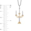 Enchanted Disney Belle 0.085 CT. T.W. Diamond Candlestick Pendant in Sterling Silver and 10K Gold - 19"