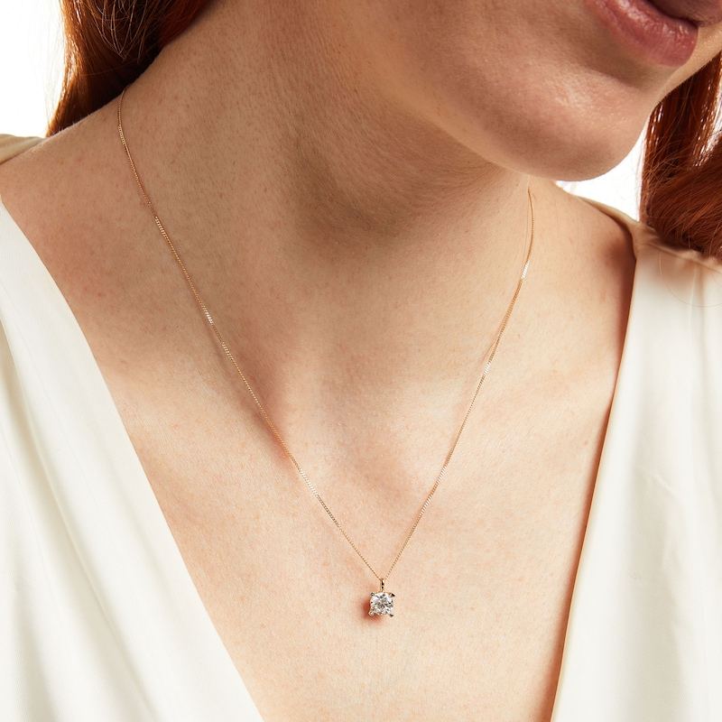 Trouvaille Collection 1.00 CT. T.W. DeBeers®-Graded Diamond Solitaire Pendant in 14K Gold (F/I1)|Peoples Jewellers