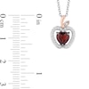 Thumbnail Image 1 of Enchanted Disney Snow White Garnet and 0.145 CT. T.W. Diamond Apple Pendant in Sterling Silver and 10K Rose Gold – 19"