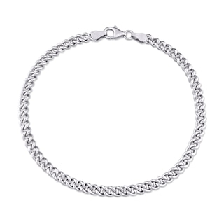 4.4mm Curb Chain Anklet in Sterling Silver - 9"