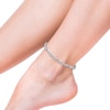 6.0mm Figaro Chain Anklet in Sterling Silver - 9"