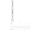 6.0mm Figaro Chain Anklet in Sterling Silver - 9"