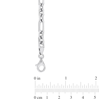 6.0mm Figaro Chain Anklet in Sterling Silver - 9"