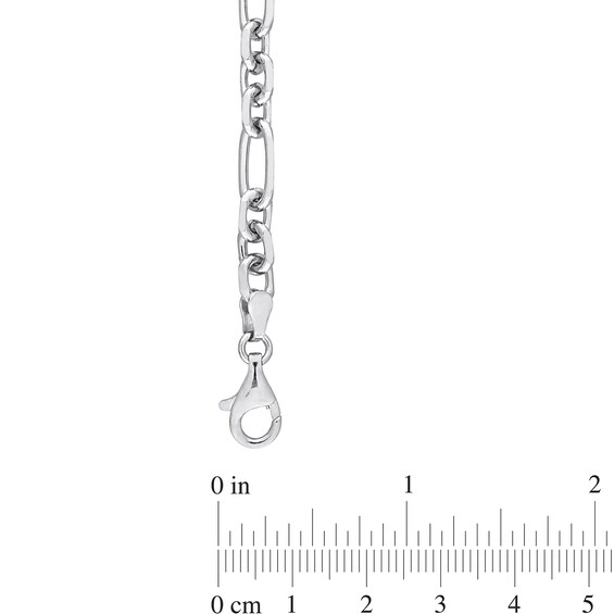 6.0mm Figaro Chain Anklet in Sterling Silver - 9"