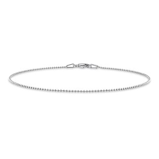 1.0mm Ball Chain Anklet in Sterling Silver - 9"