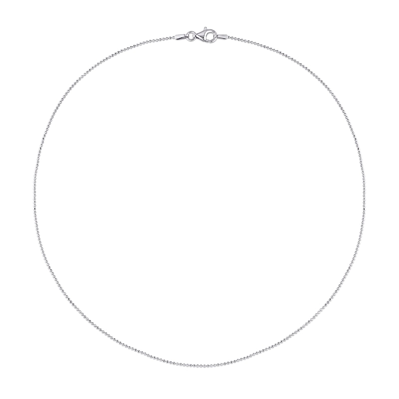 1.0mm Bead Chain Necklace in Sterling Silver - 16"