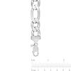 Thumbnail Image 2 of Ladies' 14.5mm Figaro Chain Bracelet in Sterling Silver - 9"