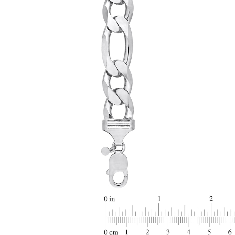 Ladies' 14.5mm Figaro Chain Bracelet in Sterling Silver - 9"|Peoples Jewellers
