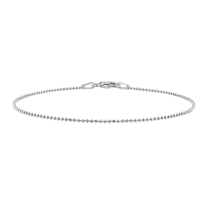 Ladies' Adjustable 0.8mm Box Chain Necklace in Sterling Silver
