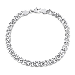 6.5mm Curb Chain Anklet in Sterling Silver - 9"