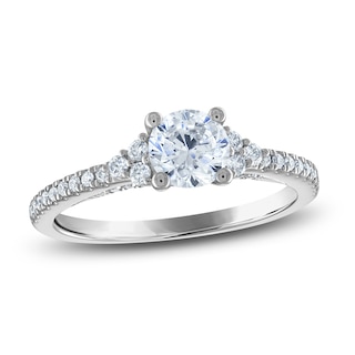 Royal Asscher® 1.00 CT. T.W. Diamond Tri-Sides Engagement Ring in 14K White Gold