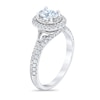 Thumbnail Image 1 of Royal Asscher® 1.00 CT. T.W. Oval Diamond Double Frame Engagement Ring in 14K White Gold