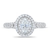 Thumbnail Image 2 of Royal Asscher® 1.00 CT. T.W. Oval Diamond Double Frame Engagement Ring in 14K White Gold