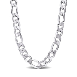 14.5mm Figaro Chain Necklace in Sterling Silver - 24&quot;