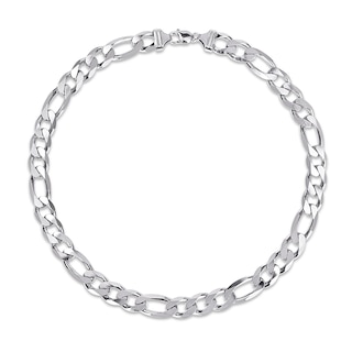 14.5mm Figaro Chain Necklace in Sterling Silver - 24"