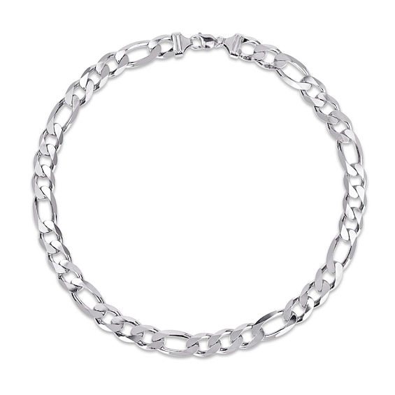 14.5mm Figaro Chain Necklace in Sterling Silver - 24"