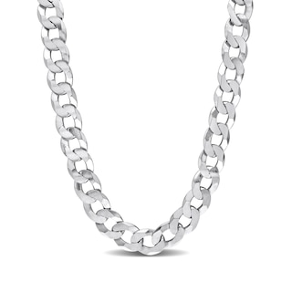 12.5mm Curb Chain Necklace in Sterling Silver