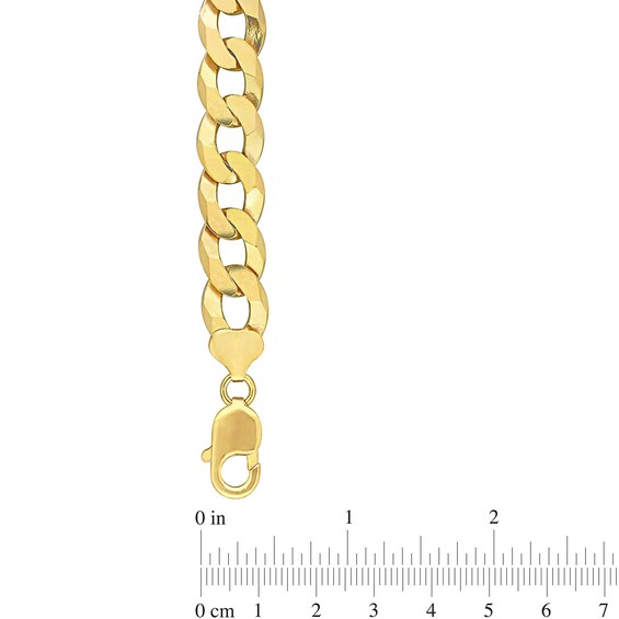 12.5mm Curb Chain Necklace in Sterling Silver with Yellow Rhodium - 24"