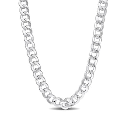 12.5mm Curb Chain Necklace in Sterling Silver - 24&quot;