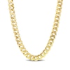 10.0mm Curb Chain Necklace in Sterling Silver with Yellow Rhodium - 24"