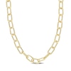 Thumbnail Image 1 of 9.0mm Diamond-Cut Paper Clip Chain Necklace in Sterling Silver with Yellow Rhodium - 24&quot;