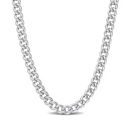 6.5mm Curb Chain Necklace in Sterling Silver - 24&quot;