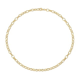 8.0mm Rolo Chain Necklace in Sterling Silver with Yellow Rhodium - 24"