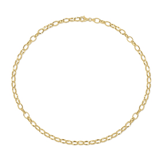 8.0mm Rolo Chain Necklace in Sterling Silver with Yellow Rhodium - 24"