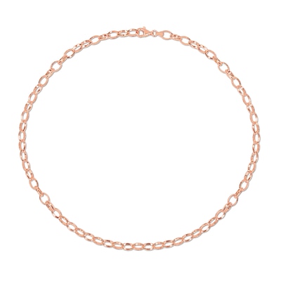 8.0mm Rolo Chain Necklace in Sterling Silver with Rose Rhodium - 24"