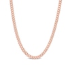 4.4mm Curb Chain Necklace in Sterling Silver with Rose Rhodium