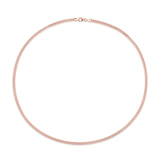 4.4mm Curb Chain Necklace in Sterling Silver with Rose Rhodium