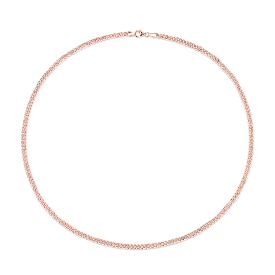 4.4mm Curb Chain Necklace in Sterling Silver with Rose Rhodium