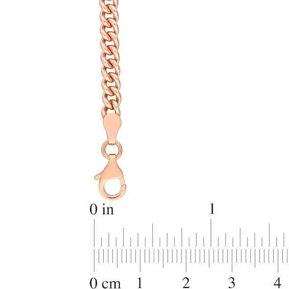 4.4mm Curb Chain Necklace in Sterling Silver with Rose Rhodium